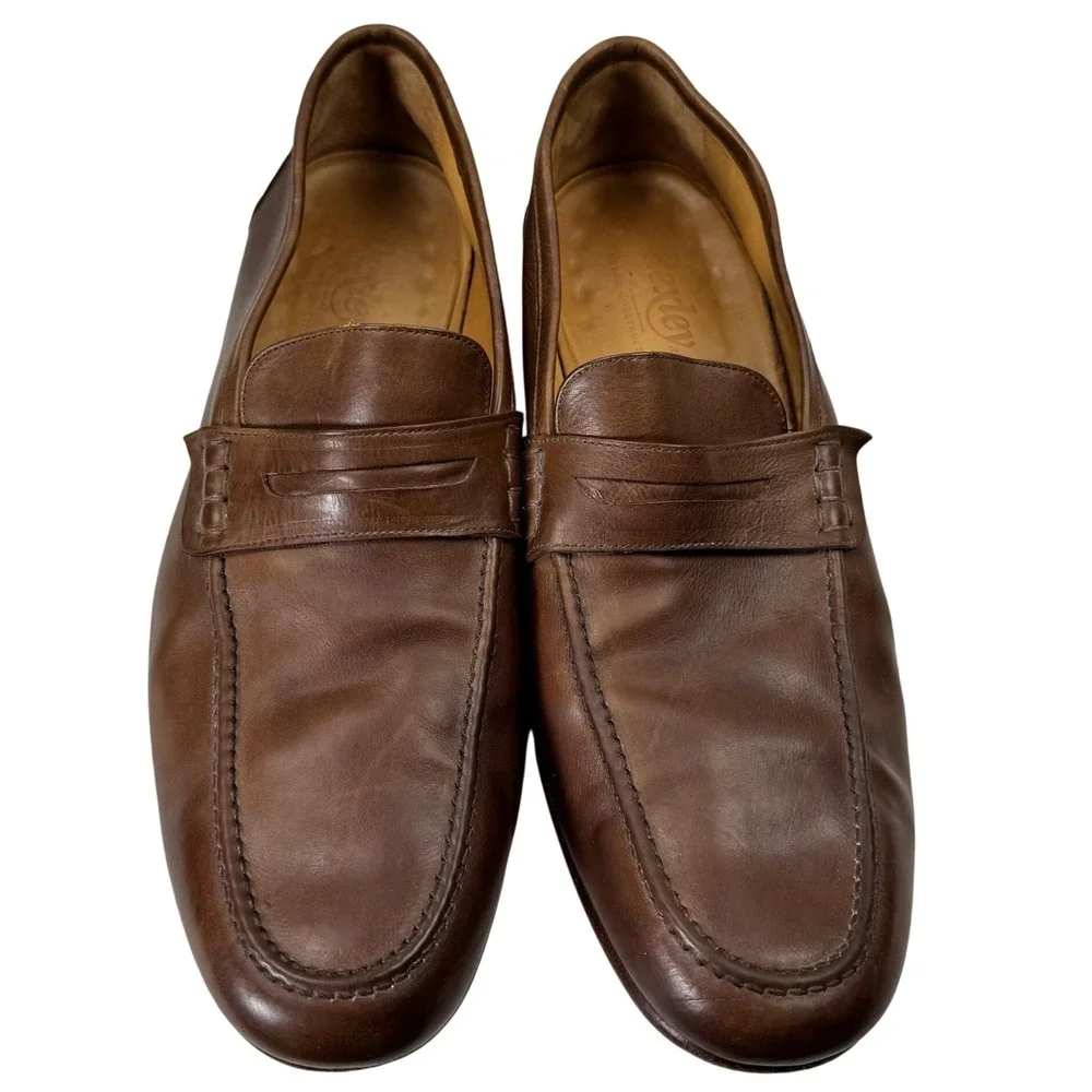 Bexley Monterenzio Penny Loafers Men EU 43 US 10 Brown Leather Blake Dress Shoes